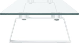 vidaXL Podstawka pod monitor, biała, 100x20x8 cm, szkło i metal 5