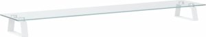 vidaXL Podstawka pod monitor, biała, 100x20x8 cm, szkło i metal 6