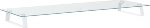 vidaXL Podstawka pod monitor, biała, 100x35x8 cm, szkło i metal 2