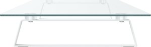 vidaXL Podstawka pod monitor, biała, 100x35x8 cm, szkło i metal 5