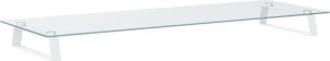 vidaXL Podstawka pod monitor, biała, 100x35x8 cm, szkło i metal 6
