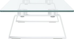 vidaXL Podstawka pod monitor, biała, 60x20x8 cm, szkło i metal 5