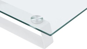 vidaXL Podstawka pod monitor, biała, 60x20x8 cm, szkło i metal 7