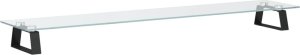 vidaXL Podstawka pod monitor, czarna, 100x20x8cm szkło hartowane metal 2