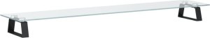 vidaXL Podstawka pod monitor, czarna, 100x20x8cm szkło hartowane metal 6