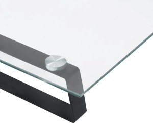 vidaXL Podstawka pod monitor, czarna, 100x35x8cm szkło hartowane metal 7