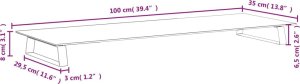 vidaXL Podstawka pod monitor, czarna, 100x35x8cm szkło hartowane metal 8