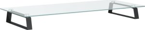 vidaXL Podstawka pod monitor, czarna, 80x35x8cm, szkło hartowane metal 2