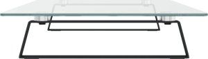 vidaXL Podstawka pod monitor, czarna, 80x35x8cm, szkło hartowane metal 5