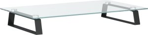 vidaXL Podstawka pod monitor, czarna, 60x35x8cm, szkło hartowane metal 2