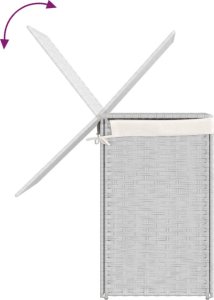 vidaXL Kosz na pranie z 2 komorami, biały, 53x35x57 cm, polirattan 7