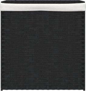 vidaXL Kosz na pranie z 2 komorami, czarny, 53x35x57 cm, polirattan 3