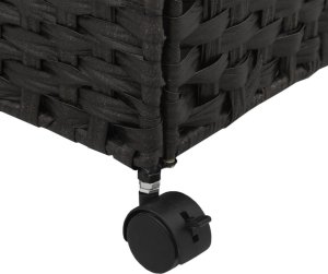 vidaXL Kosz na pranie z kółkami, czarny, 60x35x60,5 cm, rattan 9