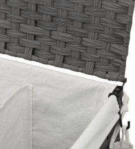 vidaXL Kosz na pranie z kółkami, szary, 60x35x60,5 cm, rattan 8