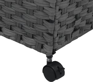 vidaXL Kosz na pranie z kółkami, szary, 60x35x60,5 cm, rattan 9