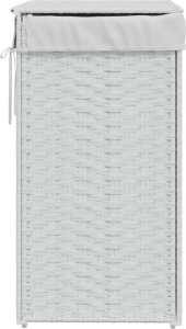 vidaXL Kosz na pranie z pokrywą, biały, 46x33x60 cm, polirattan 5