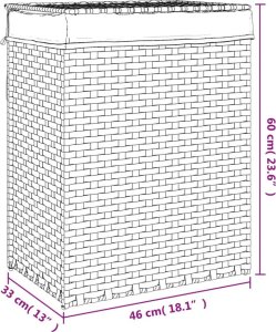 vidaXL Kosz na pranie z pokrywą, biały, 46x33x60 cm, polirattan 9