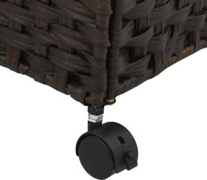 vidaXL Kosz na pranie z kółkami, ciemny brąz, 60x35x60,5 cm, rattan 9
