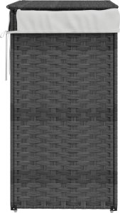 vidaXL Kosz na pranie z pokrywą, szary, 46x33x60 cm, polirattan 5