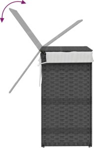 vidaXL Kosz na pranie z pokrywą, szary, 46x33x60 cm, polirattan 7