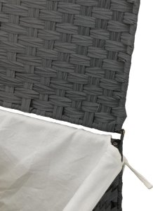 vidaXL Kosz na pranie z pokrywą, szary, 46x33x60 cm, polirattan 8