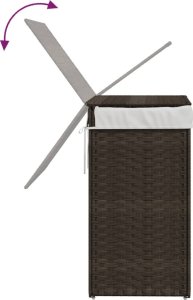 vidaXL Kosz na pranie z pokrywą, ciemny brąz, 46x33x60 cm, polirattan 7