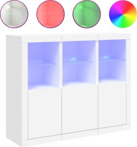 vidaXL vidaXL Szafki z oświetleniem LED, 3 szt., białe 2