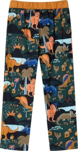 vidaXL Piżama dziecięca z długimi rękawami, w dinozaury, ciemnozielona, 104 5