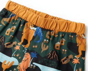 vidaXL Piżama dziecięca z długimi rękawami, w dinozaury, ciemnozielona, 92 7