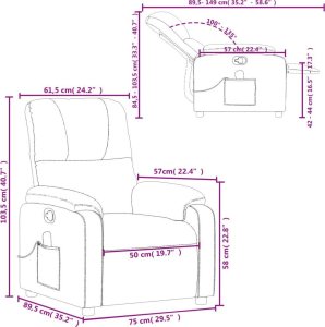 vidaXL Rozkładany fotel masujący, ciemnoszary, obity mikrofibrą 12
