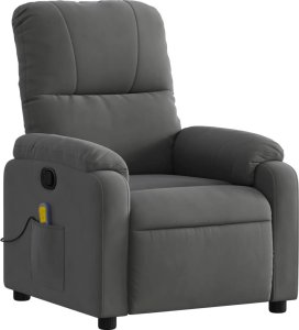 vidaXL Rozkładany fotel masujący, ciemnoszary, obity mikrofibrą 3