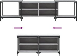 vidaXL Szafka pod telewizor, szary dąb sonoma, 203x37x50 cm 7