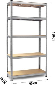 Humberg Regał metalowy magazynowy zestaw 2 szt 180 x 90 x 40 cm Humberg HR-812 4