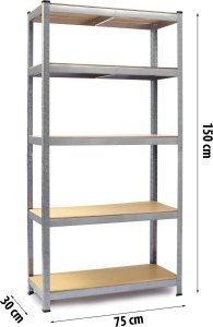Humberg Regał metalowy magazynowy zestaw 2 szt 150 x 75 x 30 cm Humberg HR-810 8