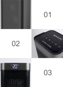 Termowentylator Maltec Termowentylator Grzejnik Elektryczny Farelka Ogrzewacz 2000W Ptc Led Pilot 15