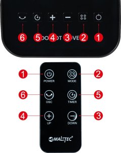 Termowentylator Maltec Termowentylator Grzejnik Elektryczny Farelka Ogrzewacz 2000W Ptc Led Pilot 4