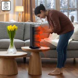 Termowentylator Maltec Termowentylator Grzejnik Elektryczny Farelka Ogrzewacz 2000W Ptc Led Pilot 10