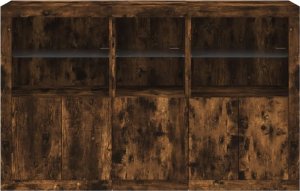 vidaXL Szafka z oświetleniem LED, przydymiony dąb, 162x37x100 cm 6