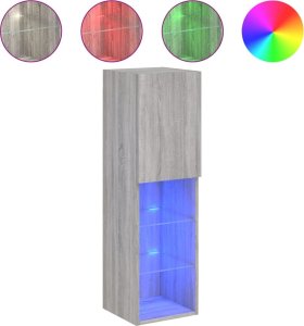 vidaXL Szafka TV z LED, szary dąb sonoma, 30,5x30x102 cm 2