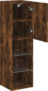 vidaXL Szafka TV z LED, przydymiony dąb, 30,5x30x102 cm 8