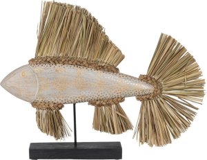 Bigbuy Home Figurka Dekoracyjna Biały Brązowy Naturalny Ryba 70 x 12 x 53 cm 1