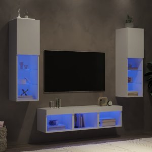 vidaXL vidaXL 5-częściowy zestaw mebli TV z LED, biały 1