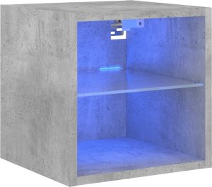 vidaXL vidaXL Ścienna szafka TV z LED, szarość betonu, 30x28,5x30 cm 2