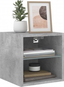 vidaXL vidaXL Ścienna szafka TV z LED, szarość betonu, 30x28,5x30 cm 6