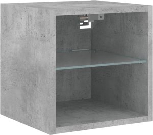 vidaXL vidaXL Ścienna szafka TV z LED, szarość betonu, 30x28,5x30 cm 7