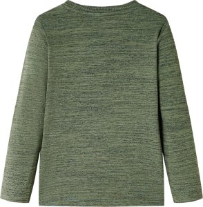 vidaXL Koszulka dziecięca z długimi rękawami, nadruk goryla, khaki melanż 128 2