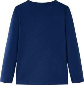 vidaXL Koszulka dziecięca z długimi rękawami, pies w wyścigówce, granat, 128 2