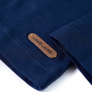 vidaXL Koszulka dziecięca z długimi rękawami, pies w wyścigówce, granat, 128 5