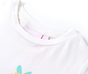 vidaXL Koszulka dziecięca z krótkimi rękawami, ecru, 116 3