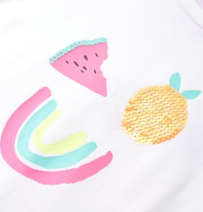 vidaXL Koszulka dziecięca z krótkimi rękawami, ecru, 116 4